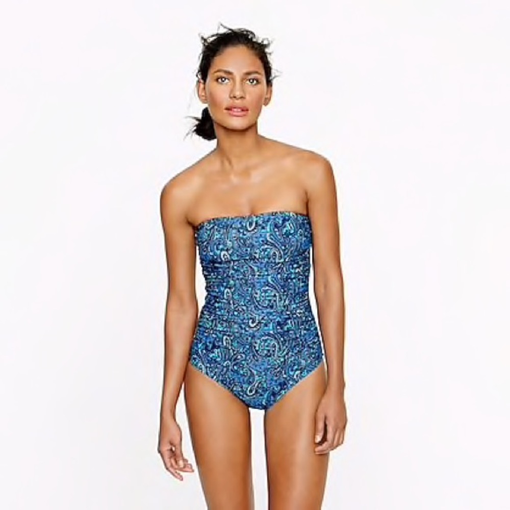 [Jcrew] NWOT. Paisley bandeau tank swimsuit
